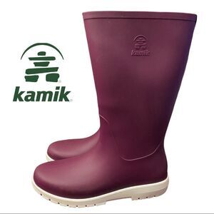 NEW Kamik Women's "Jessie" Dark Violet Purple Waterproof Rain Boots 37 6